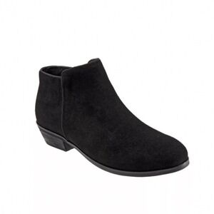 Softwalk Rocklin Black Suede Side Zip Ankle Boots‎ Women's Size 7W